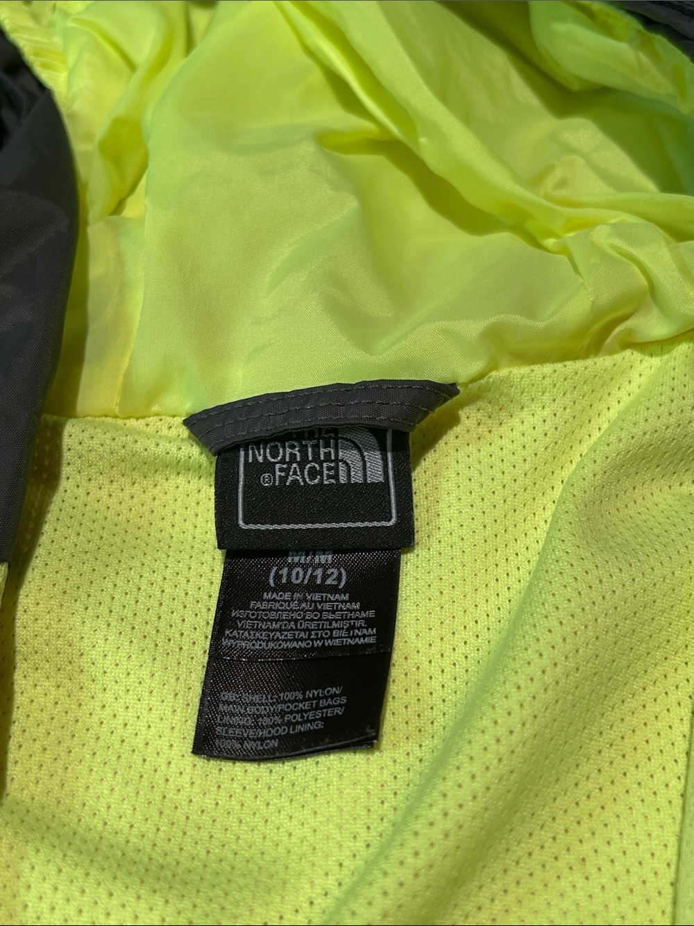 The North Face Kids Colorblock Rain Jacket - Orange, Gray, Black, Neon Yellow - Picture 2 of 3